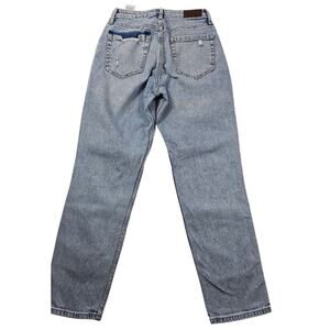 Hollister sz 1 25x27 distressed light cropped blue curvy high rise mom jeans EUC